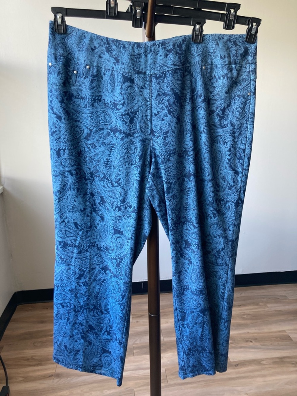 Ruby Rd ankle pant pull on abstract paisley floral printed pattern size 22W